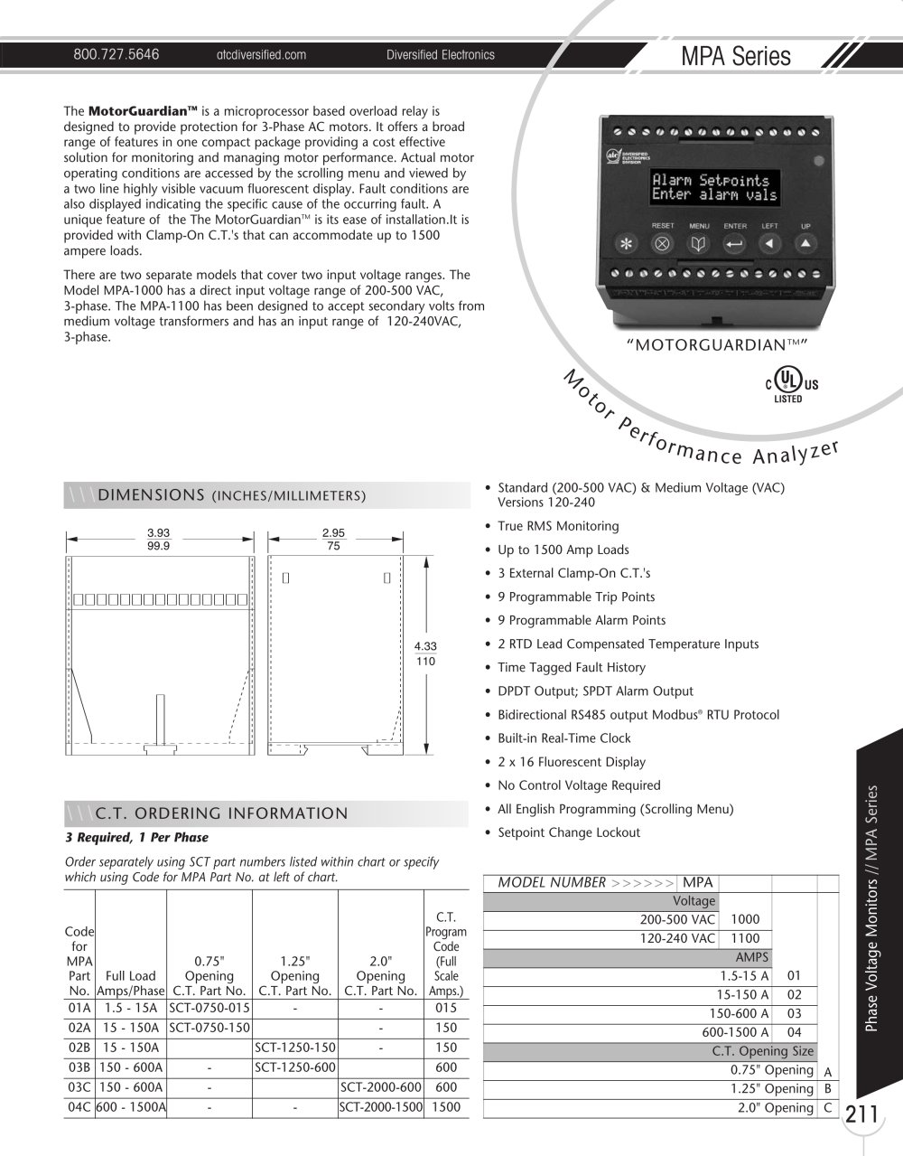 Marsh Bellofram Diversified Electronics Division MPA Series Motor Performance Analyzer - Marsh Bellofram
