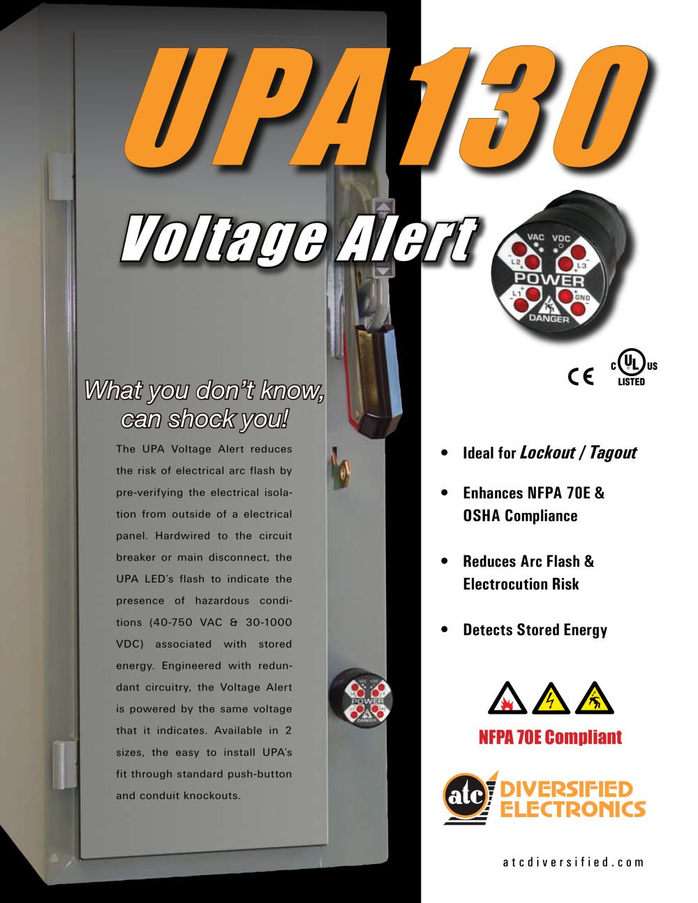 Marsh Bellofram Diversified Electronics Division UPA130 Series Voltage Alert Flyer - Marsh Bellofram
