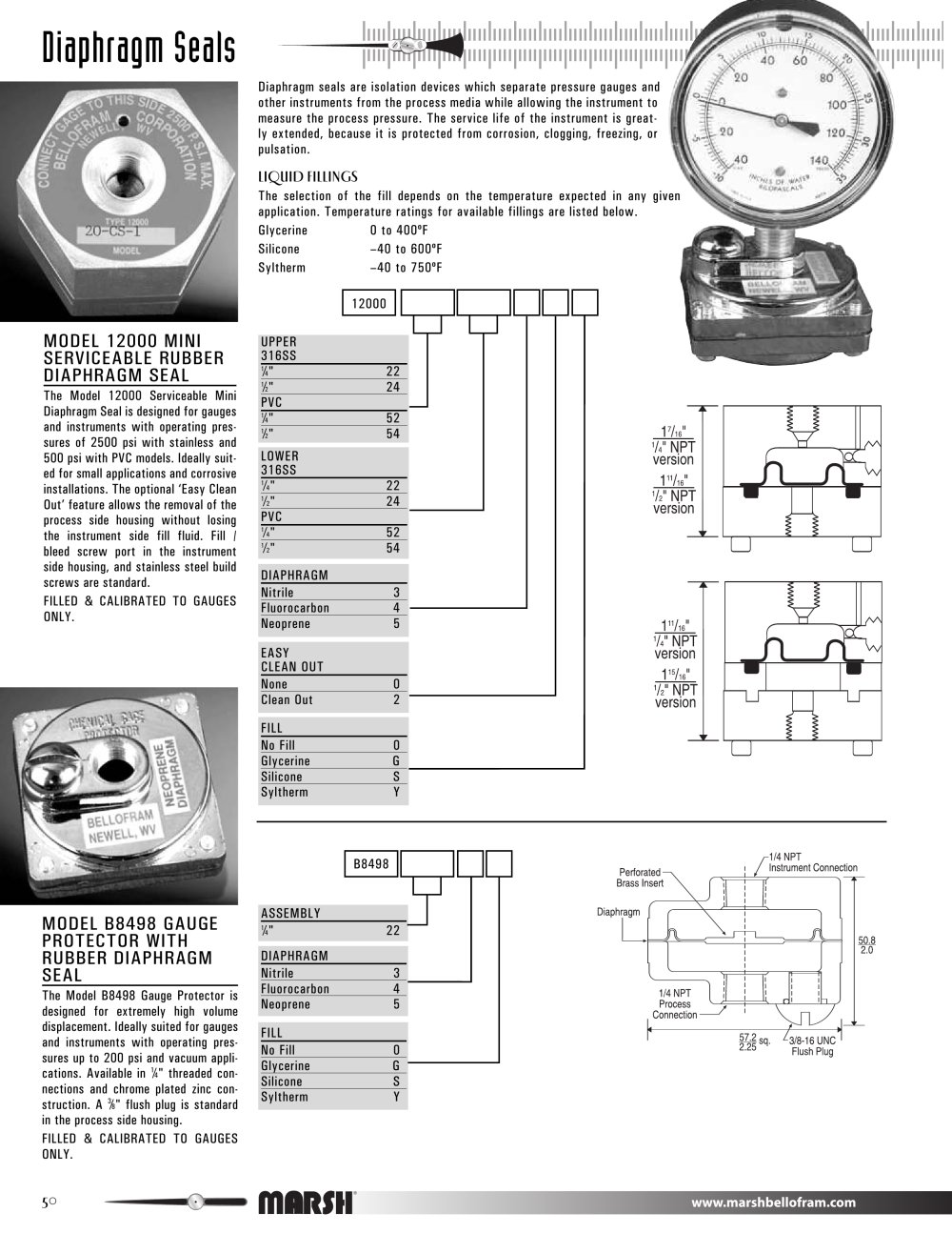 Marsh Bellofram - Marsh Division - Diaphragm Seals - Marsh Bellofram