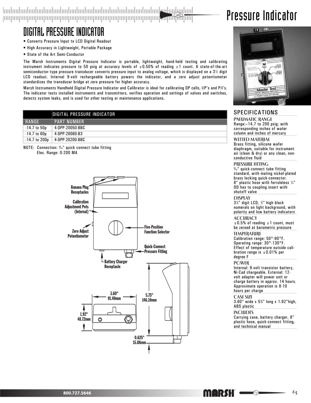 Marsh Bellofram - Marsh Division - Digital Pressure Indicators - Marsh Bellofram