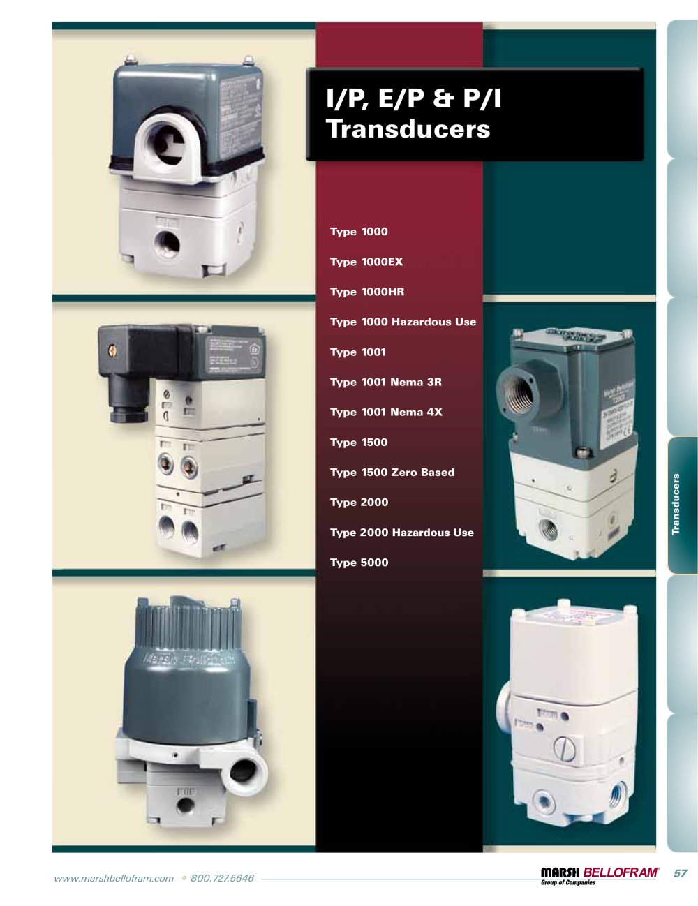 Marsh Bellofram PCD Division I/P, E/P and P/I Transducers - Marsh Bellofram