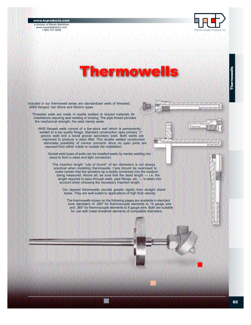Marsh Bellofram Thermo-Couple Products Division Thermowells Brochure - Marsh Bellofram