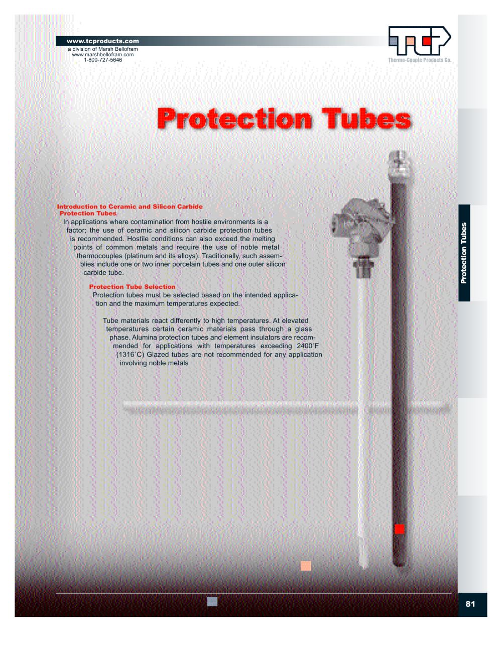 Marsh Bellofram Thermo-Couple Products Division Thermowells Protection Tubes - Marsh Bellofram