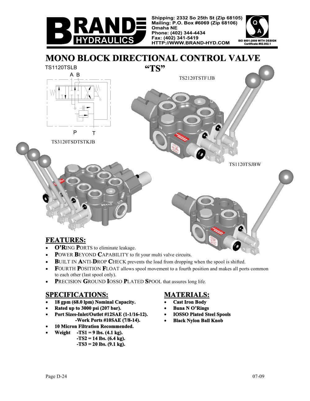 "TS" Catalog - BRAND HYDRAULICS