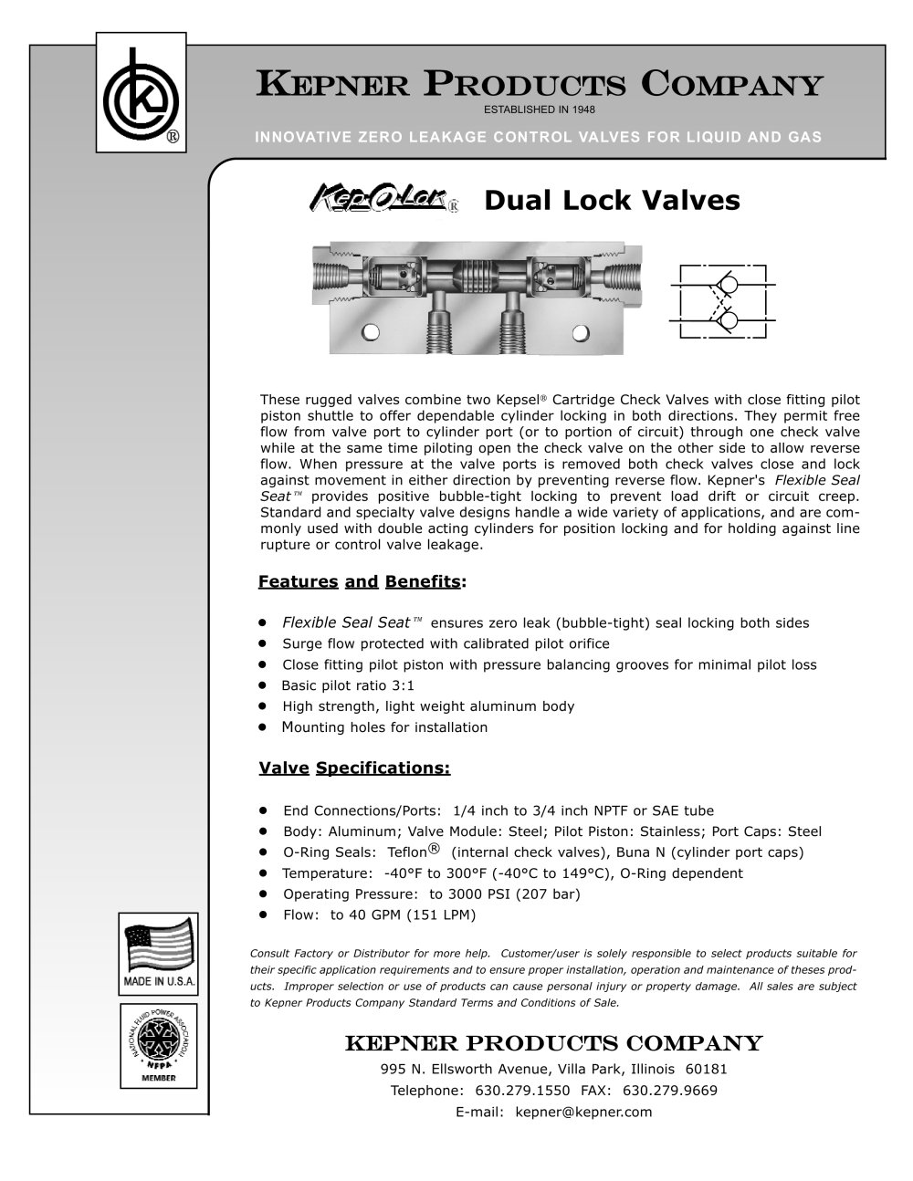 Dual Lock Valves - KEPNER