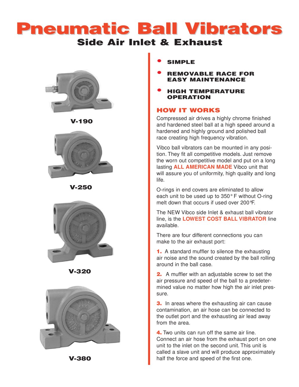 VIBCO PNEUMATIC BALL VIBRATORS - VIBCO
