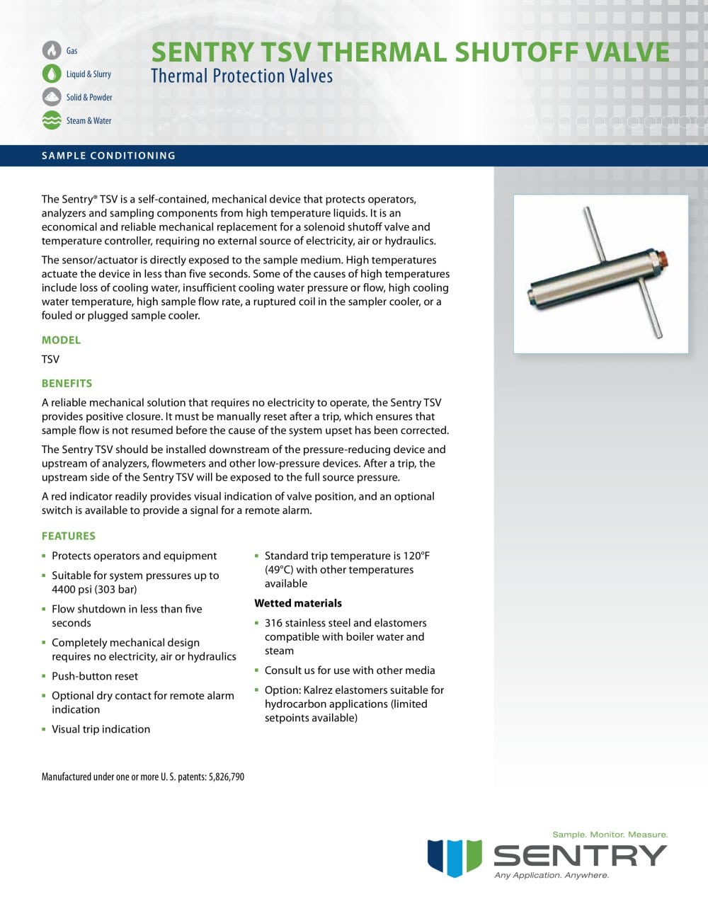 High Temperature Protection Valve - Sentry Equipment