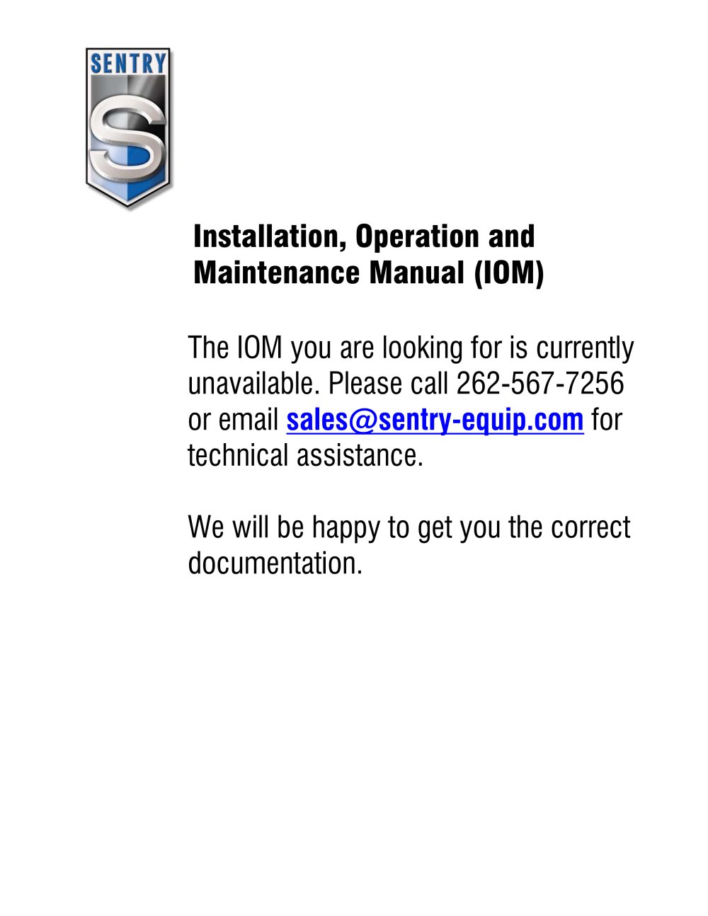Sentry Equipment - 