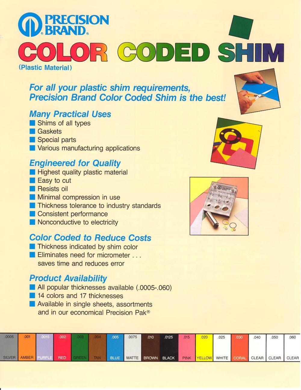 color coded shim - Precision Brand Products