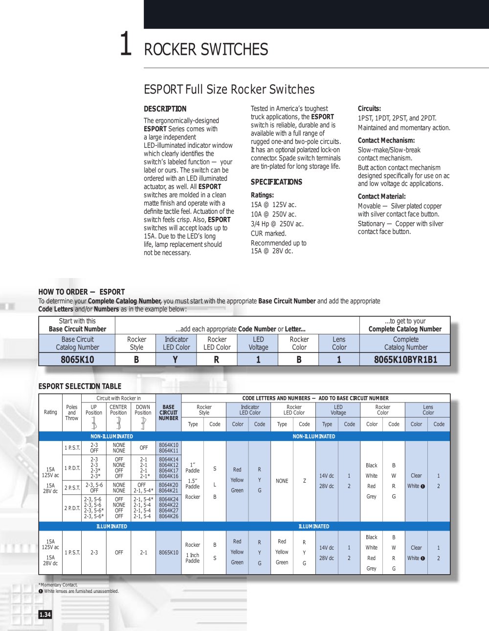 Rocker Switches - Esport Series - Eaton Commercial Controls