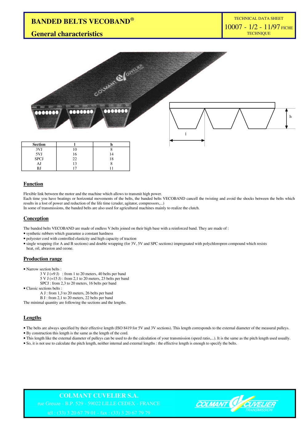 Banded Belts VECOBAND - COLMANT CUVELIER