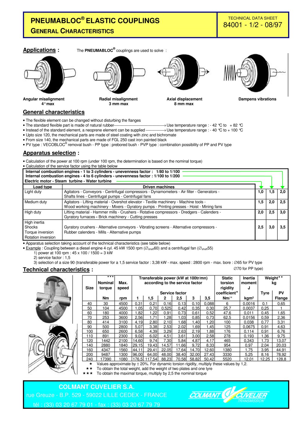 PNEUMABLOC elastic couplings - COLMANT CUVELIER