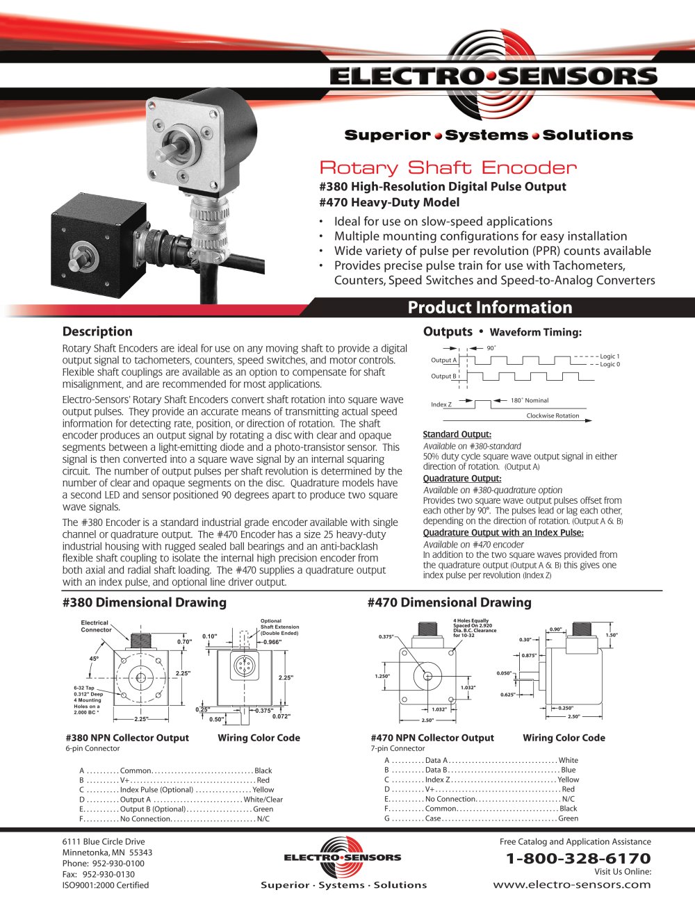 Encoders - 470 Heavy Duty Encoder - Electro-Sensors