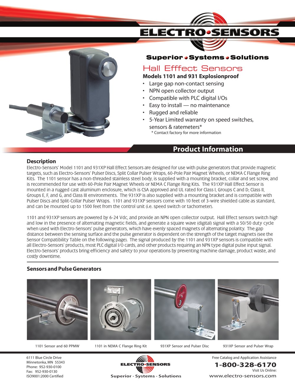 Sensors - 1101 Hall-effect - Electro-Sensors