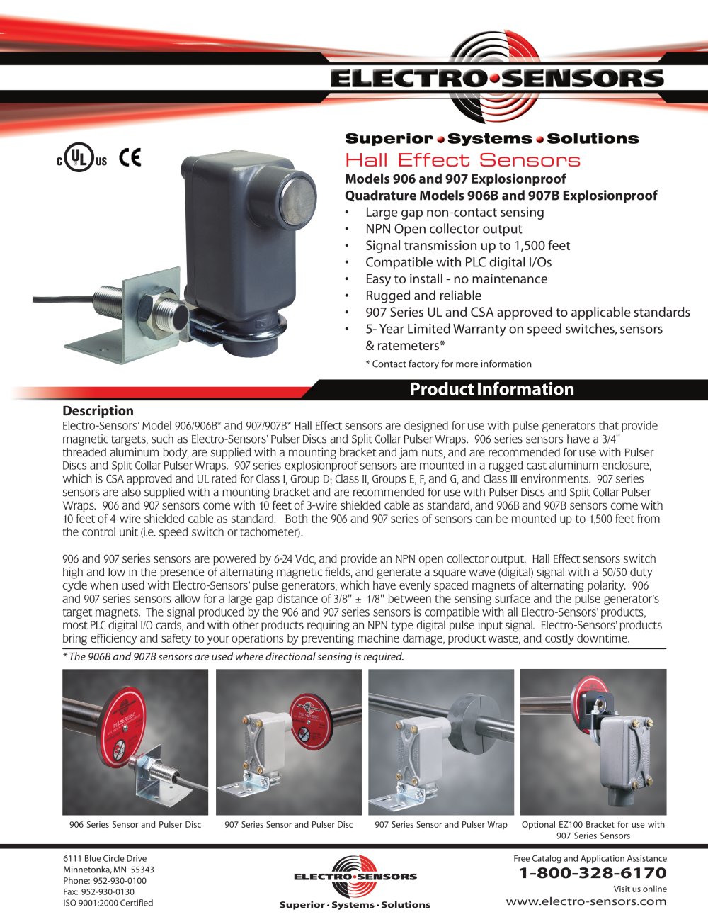 Sensors - 906 Hall Effect - Electro-Sensors