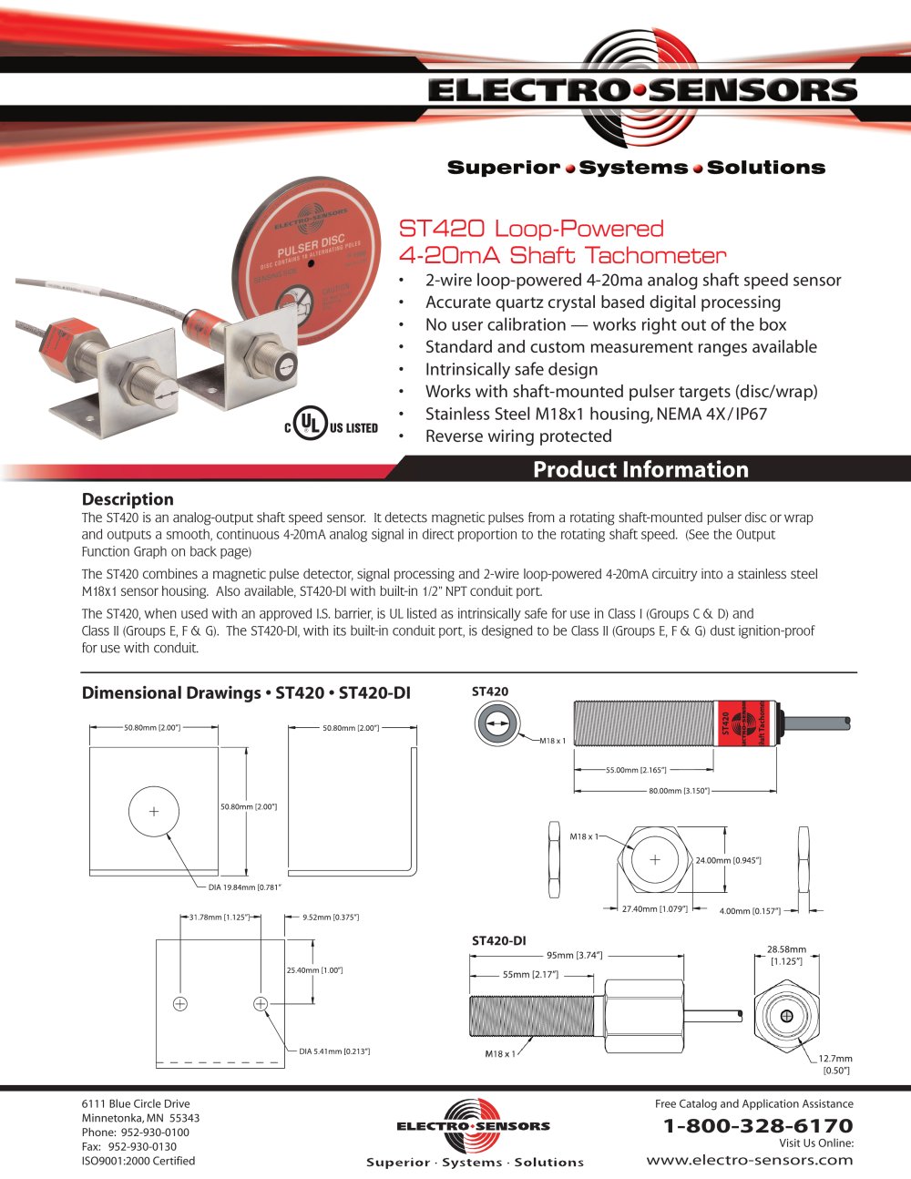 ST420 Shaft Tachometer - Electro-Sensors