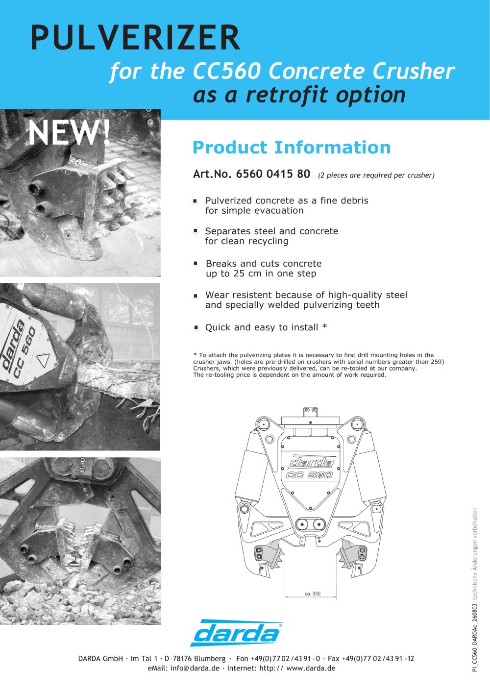 PULVERIZER for the CC560 Concrete Crusher - Brokk