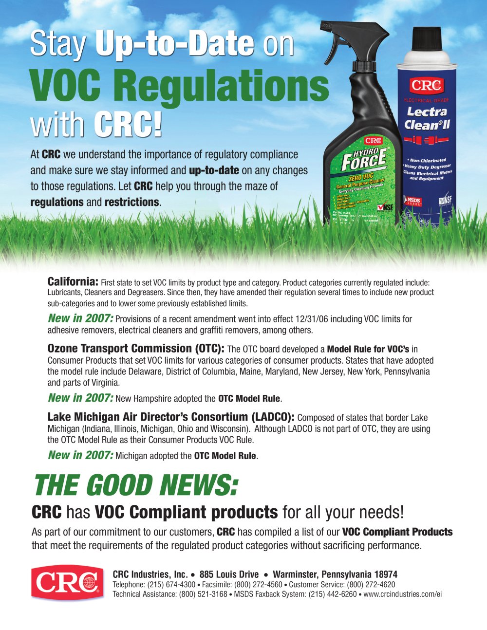 2007 VOC Information Sheet - CRC Industries