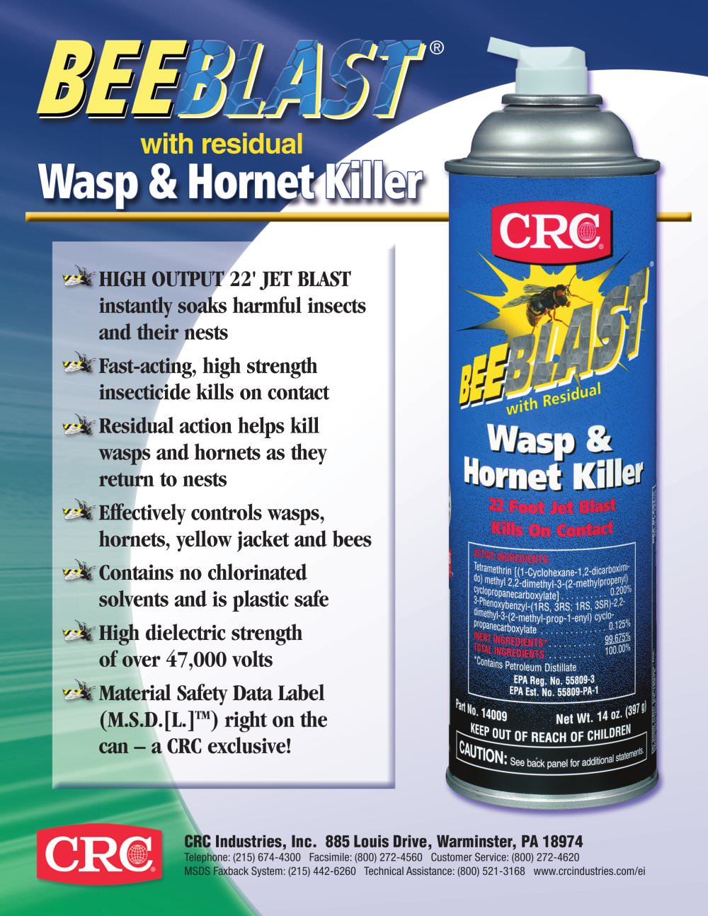 Bee Blast Sell Sheet - CRC Industries