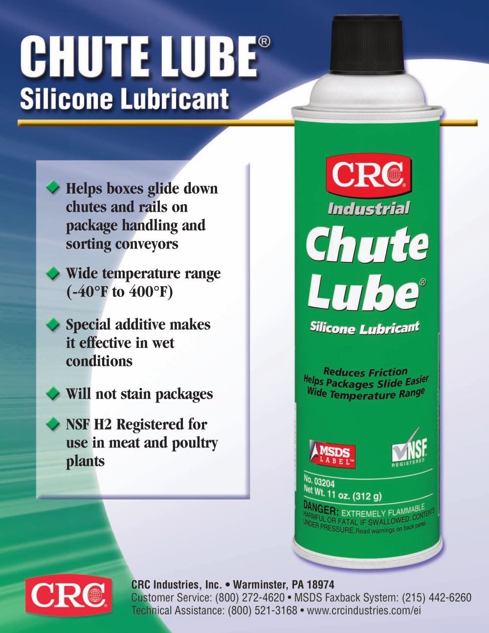 Chute Lube Sell Sheet - CRC Industries
