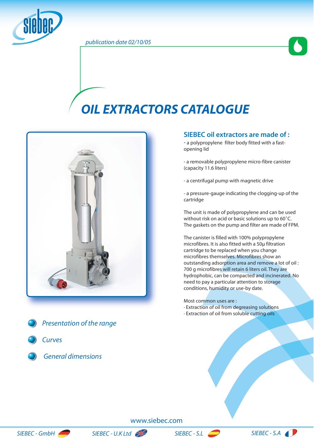 Oil Extractors H - SIEBEC