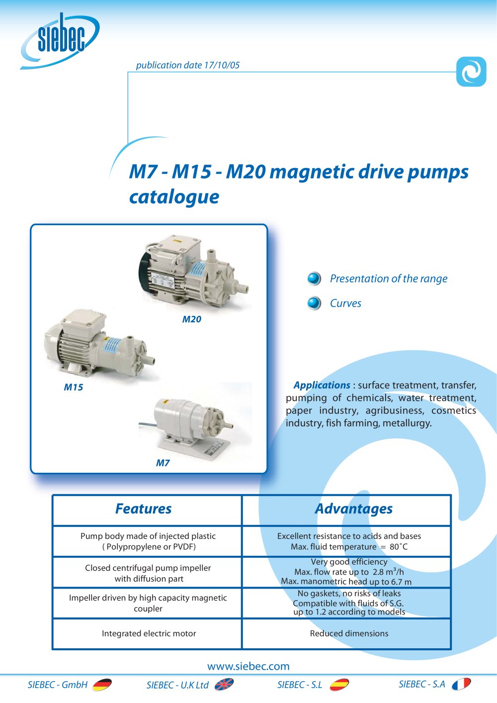 Pumps M7-M15-M20 - SIEBEC