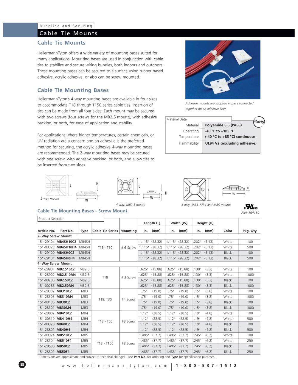 Cable Tie Mounts - HellermannTyton