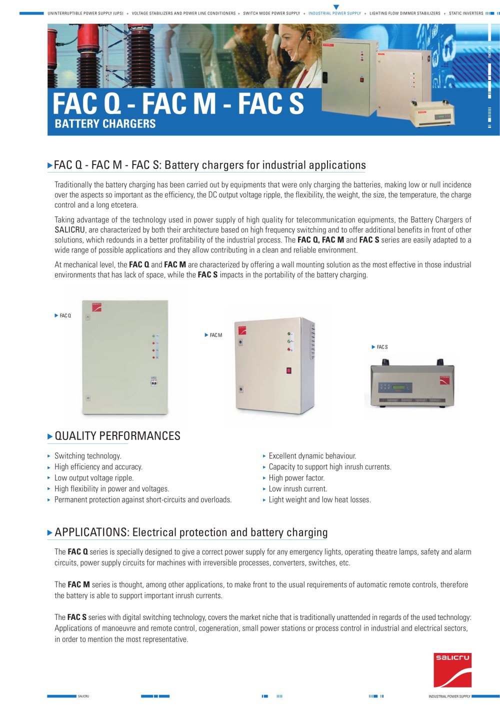 Product datasheet: FAC Q,M,S Series - SALICRU