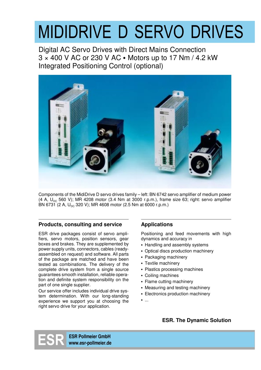 MidiDrive D servo drives - ESR Pollmeier