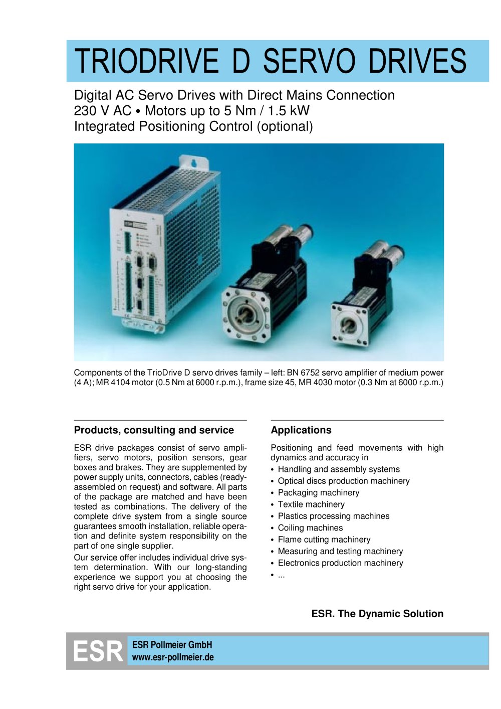 TrioDrive D servo drives - ESR Pollmeier