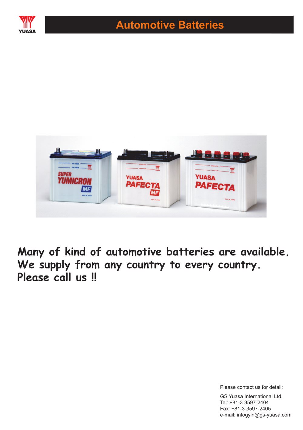 Automotive Batteries - YUASA