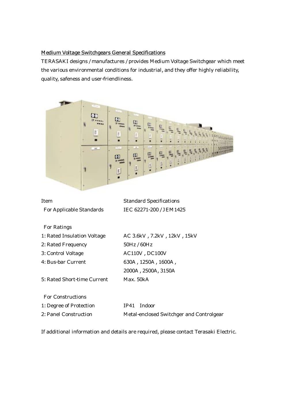 Electrical power distribution systems - Terasaki Electric Circuit Breaker