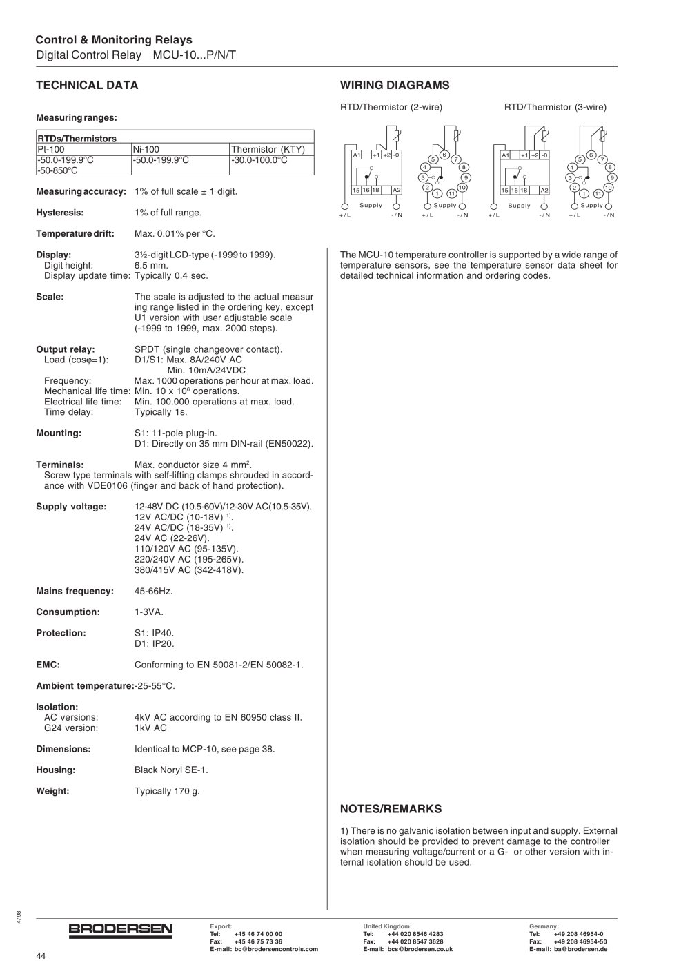 Brodersen Controls - 2975, 2089, 150102, 4627, 140597