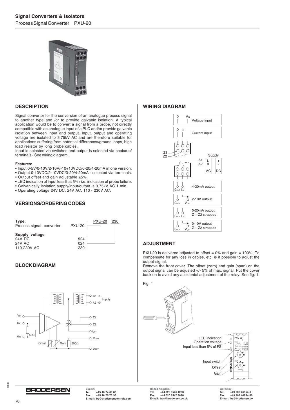 Brodersen Controls - 150102, 2887, 14672, 2137