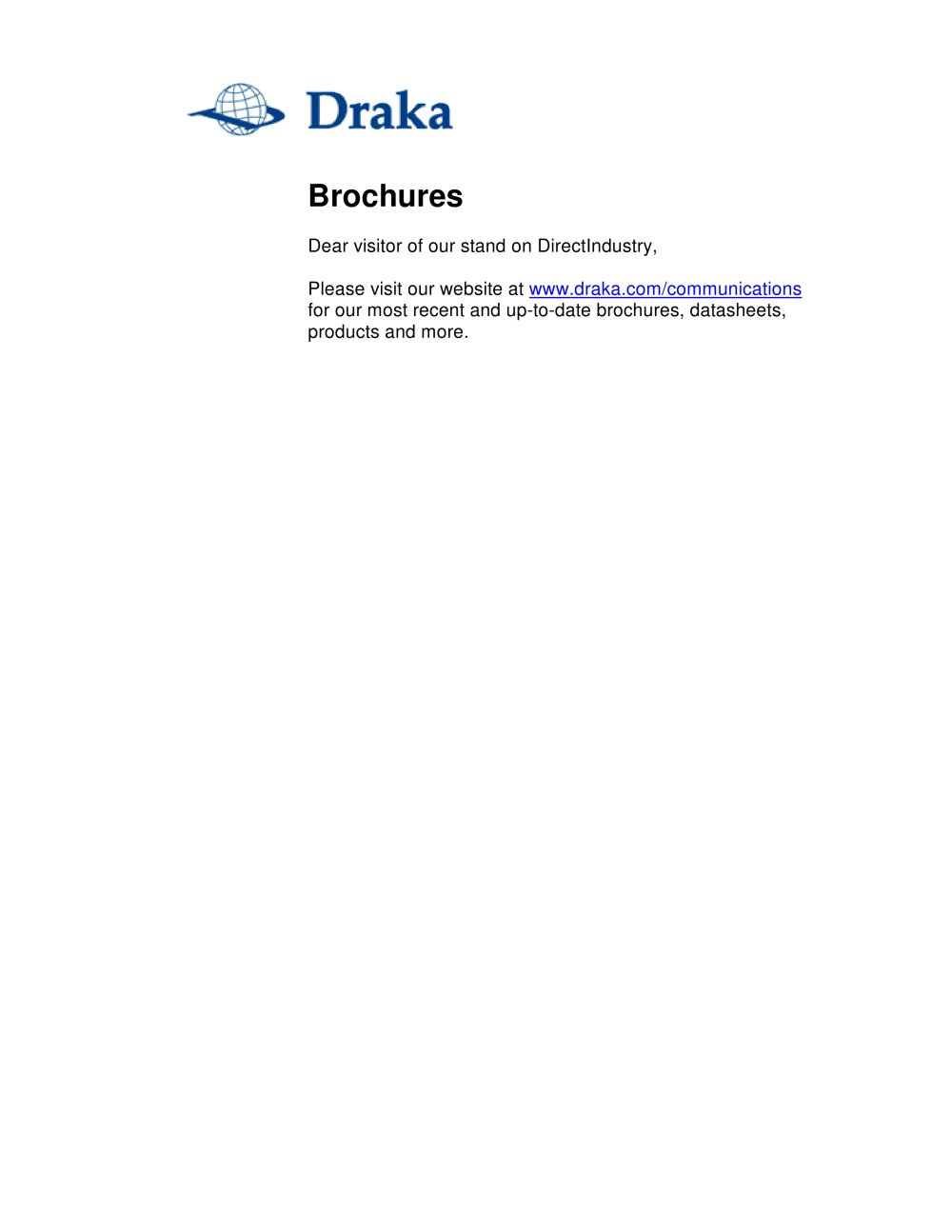 Brochure - Draka Communications