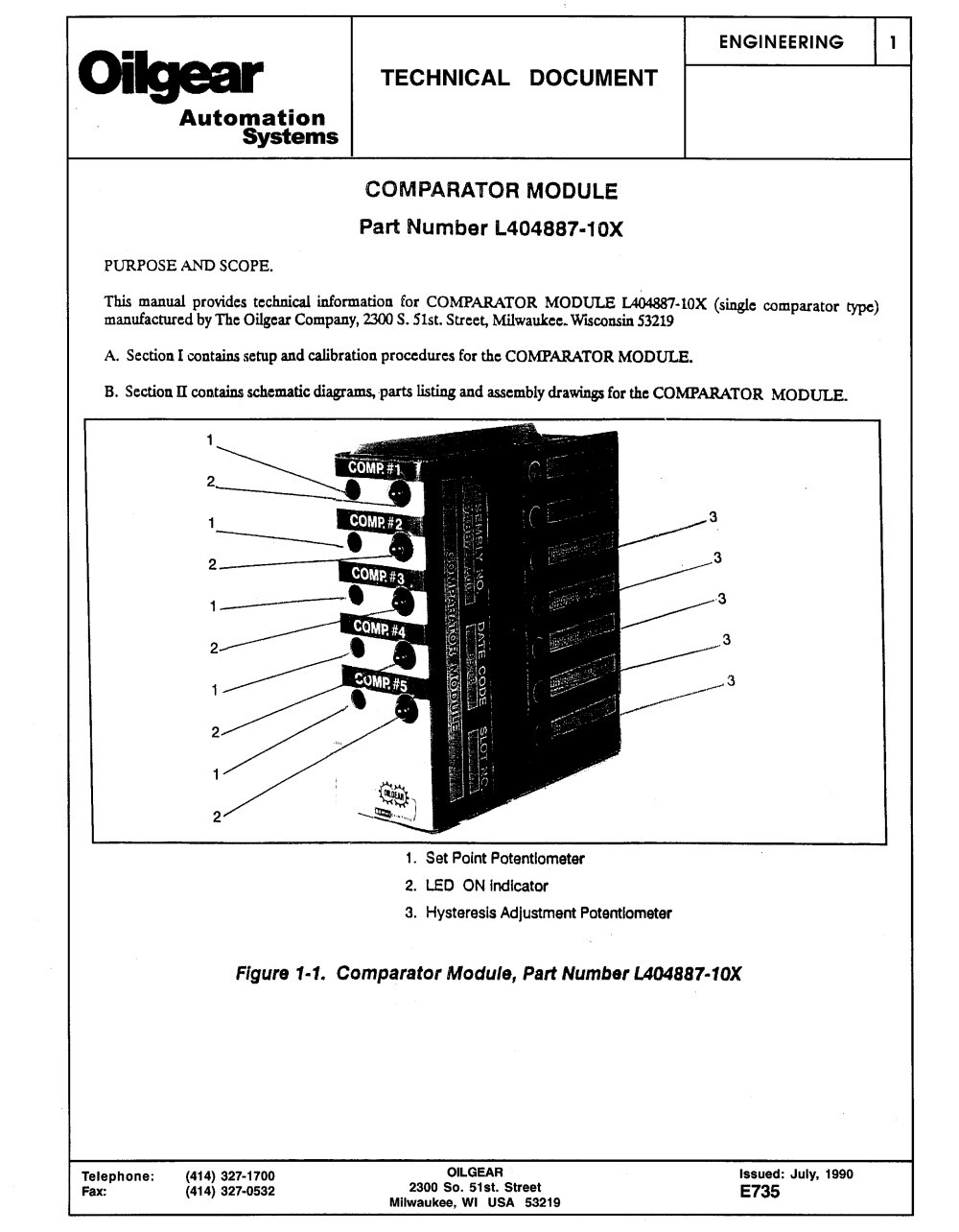 Comparator Module (L404887-10X) - Oilgear