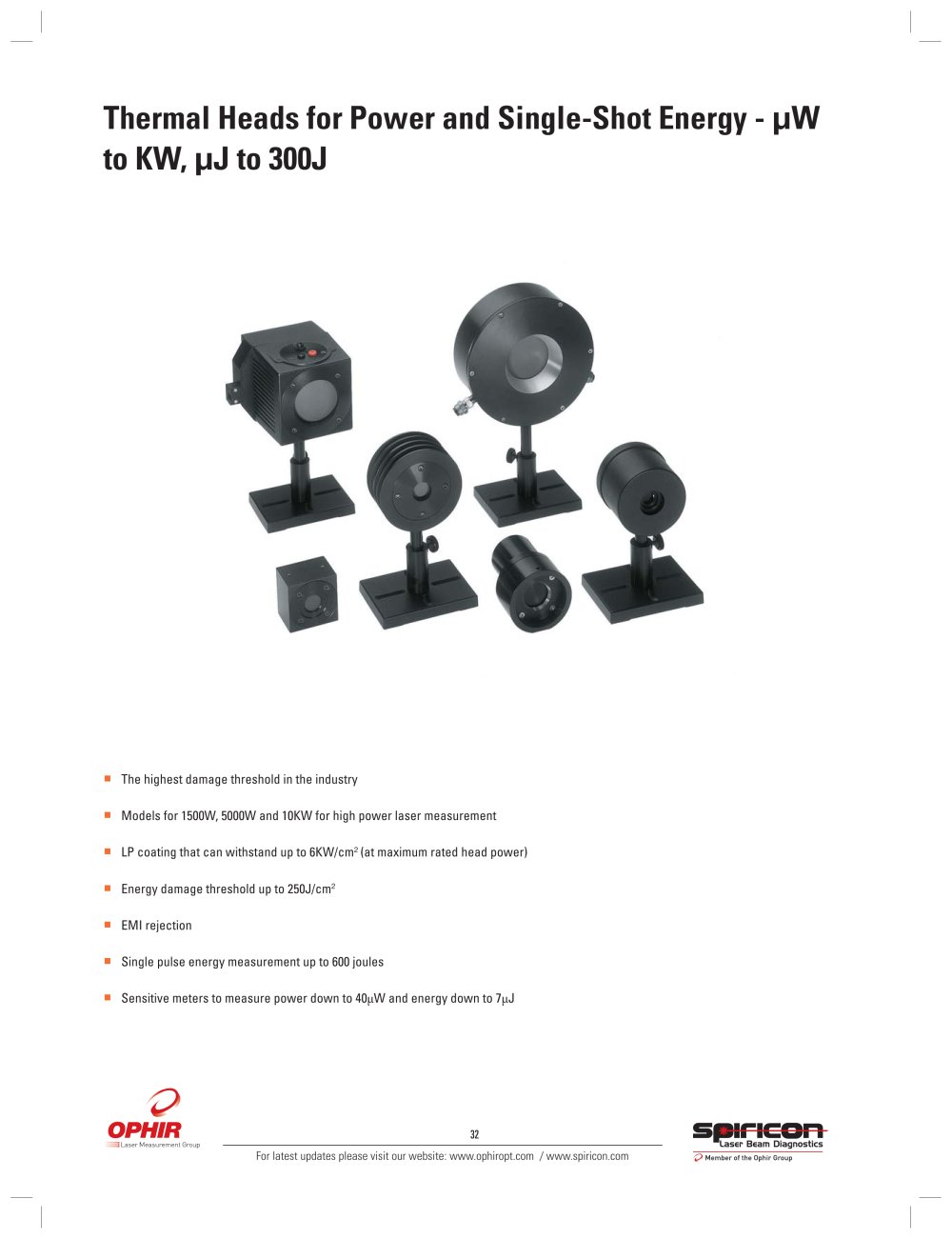 Laser Power Meter - Thermal Smart Heads - Ophir Optronics
