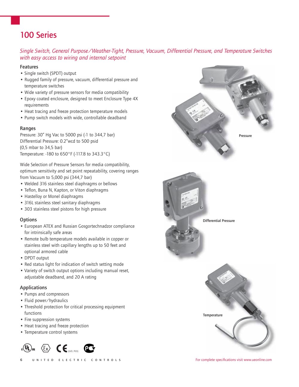United Electric Controls - 3627, 131428, 80609, 2267