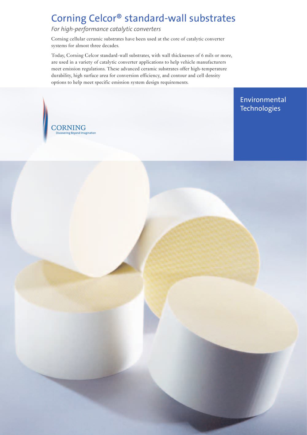 Corning Celcor&reg; standard-wall substrates - CORNING