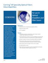 Erbium-Doped Specialty Fiber Product Information Sheet 