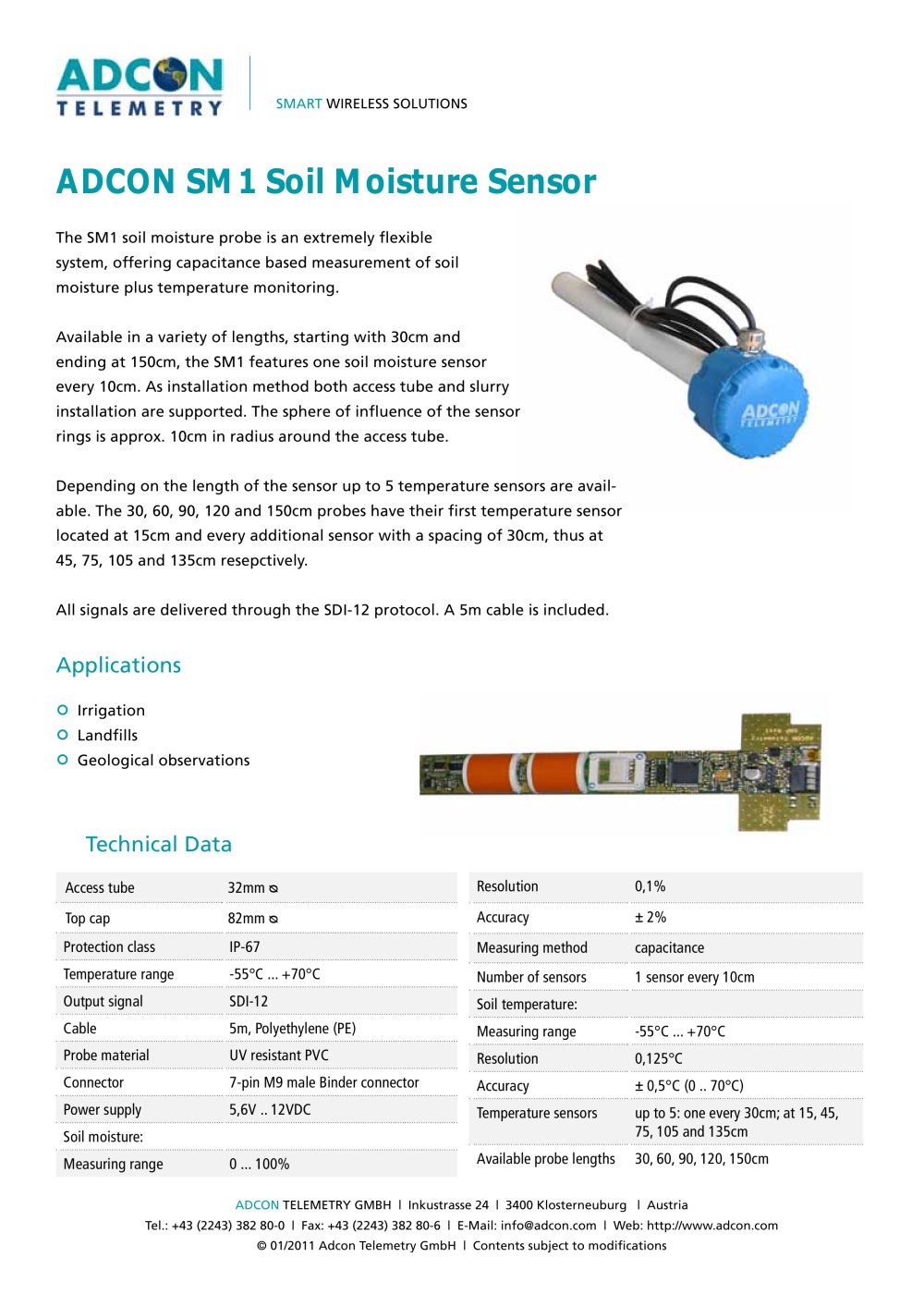 Adcon SM1 Soil Moisture Sensor - Adcon Telemetry