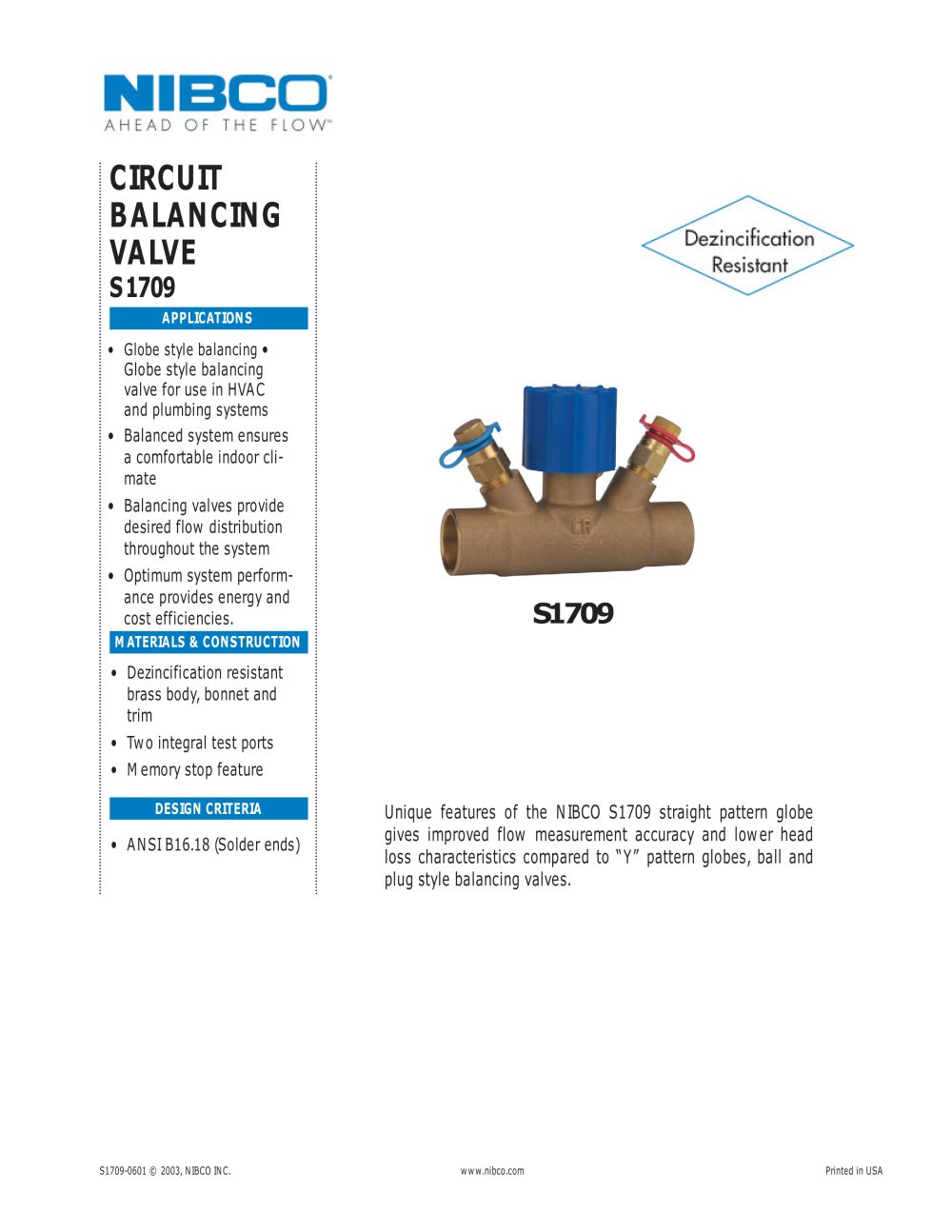 S1709 Circuit Balancing Valve NPI - NIBCO