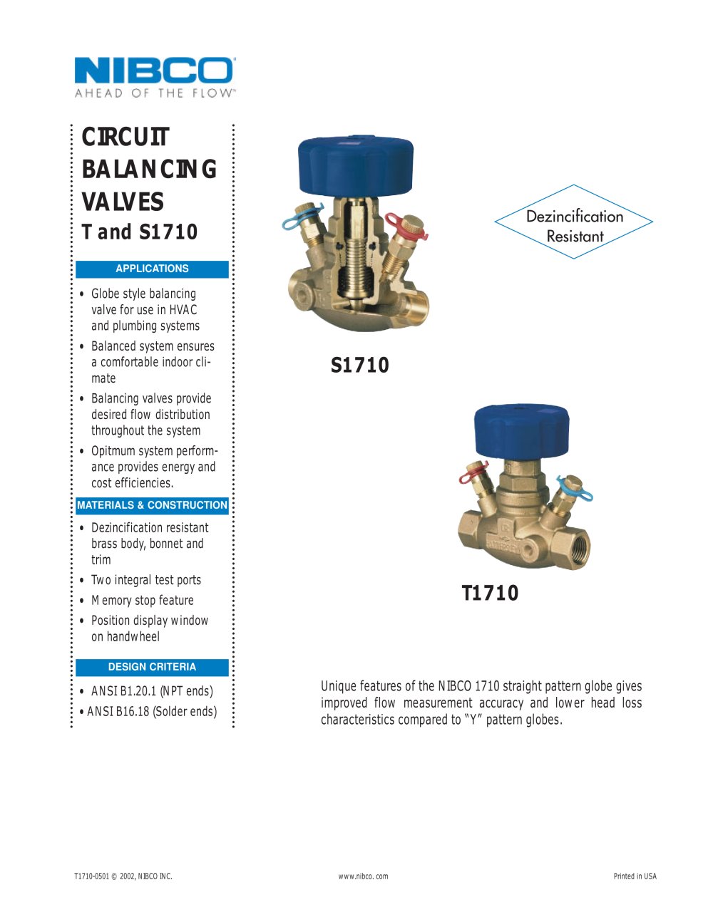 T/S1710 Circuit Balancing Valve NPI - NIBCO