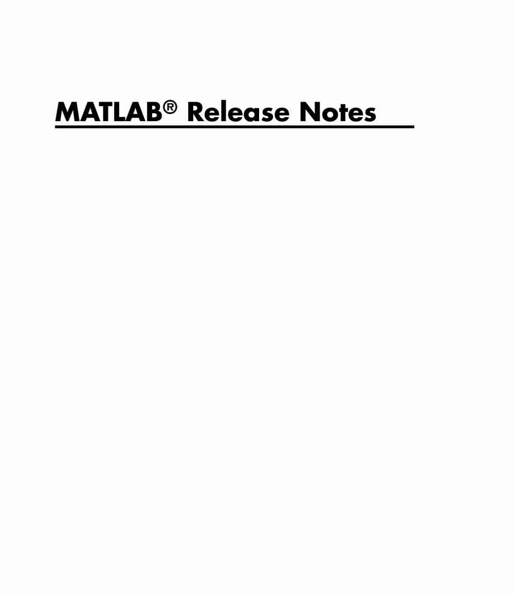 MATLAB Release Notes - The MathWorks