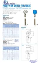 PADDLE FLOW SWITCH FOR LIQUIDS