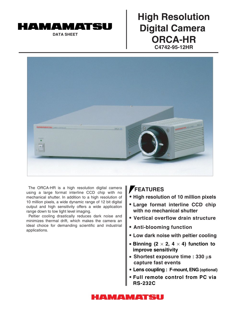 Digital CCD Cameras for Microscopy - HAMAMATSU