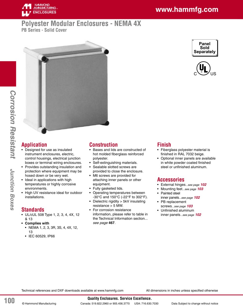 Polyester Modular Enclosures - NEMA 4X - Hammond