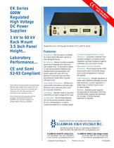 EK Series 600W Regulated High Voltage DC Power Supplies