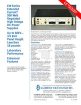 EW Series Extended Current* 500 Watt Regulated High Voltage DC Power Supplies