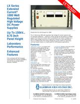 LX Series Extended Current* 1000 Watt Regulated High Voltage DC Power Supplies